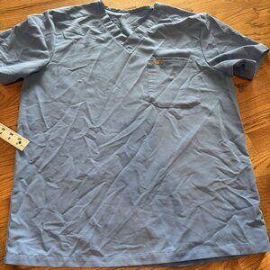 FIGS WOMENS HOSPITAL BLUE LARGE SCRUP TOP SHIRT